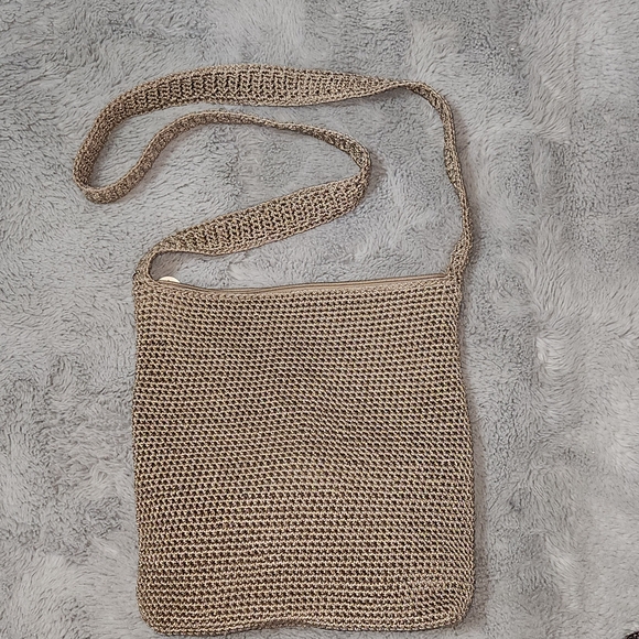 The Sak Taupe Crochet CROSSBODY Shoulder Bag - Picture 3 of 4